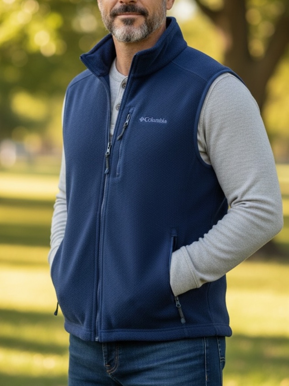 L.L. Bean Men’s Vintage‎ Fleece Full Zip Vest Synchilla Blue